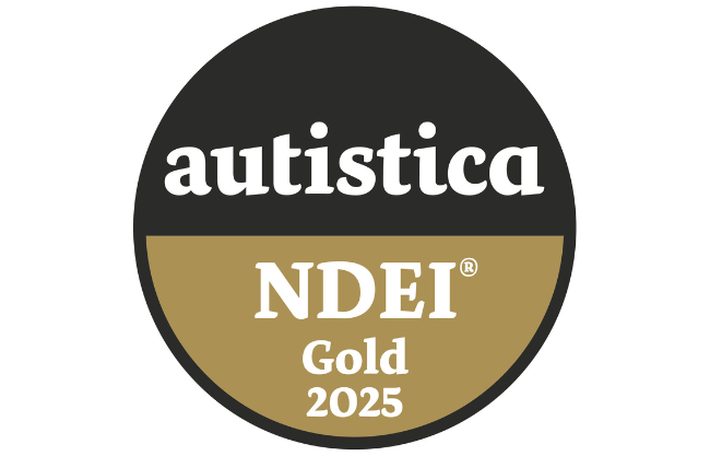 Vlack and gold award logo - Autistica's NDEI Gold award